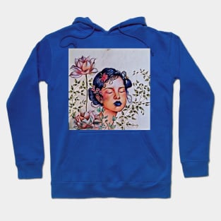 blue haired girl 2 Hoodie